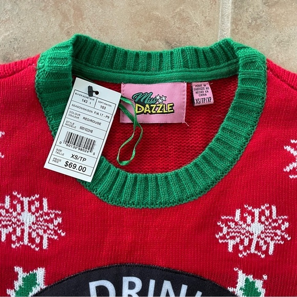 Miss Dazzle Ugly Sweater XS Two Hook and Latch Balls NWT - Picture 10 of 16